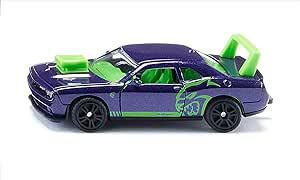 Visuel 1 du produit Voiture miniature violet/vert sous blister Siku Dodge Challenger Custom
