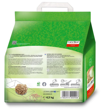Visuel 1 du produit Litière végétale agglomérante pour chat et furet Cat’s Best Original 10L - 4.3 kg