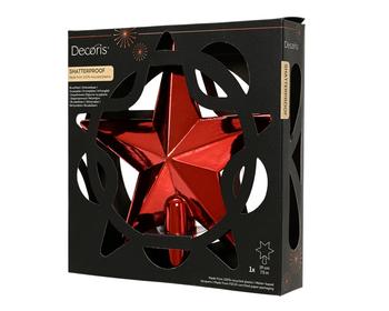 Visuel 1 du produit Cimier forme étoile en plastique recyclé rouge Noël - Ø 20 cm
