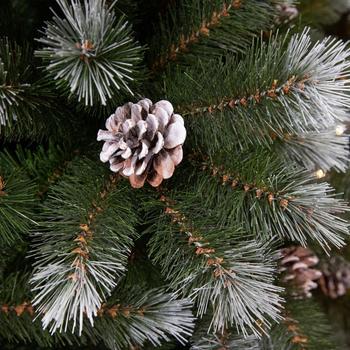 Visuel 1 du produit Sapin de Noël artificiel coloris vert givré avec pommes de pin Pittsburgh