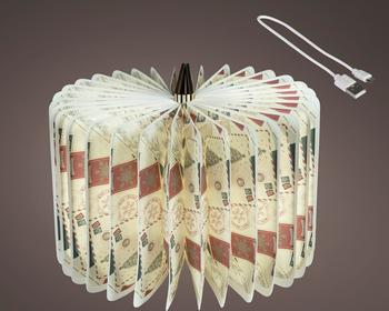 Visuel 1 du produit Livre LED pliable en papier à lumière blanche chaude et froide - 21,5 x 32,5 cm
