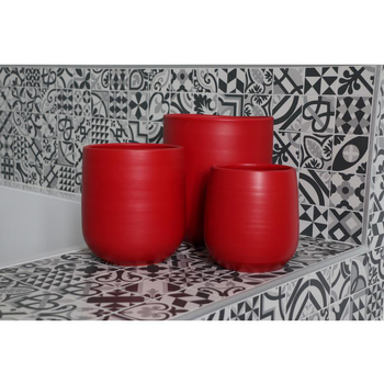 Visuel 1 du produit Pot coloris rouge en terre émaillée Saintrop - Ø 23 cm