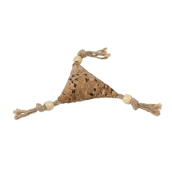 Visuel 1 du produit Jouet pour chat triangle en liège avec corde 8x8 cm