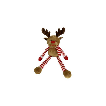 Visuel 1 du produit Jouet pour chien coloris marron et rouge peluche de Noël renne Bubimex - 30 cm