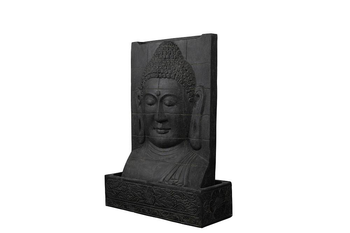 Visuel 1 du produit Décoration pour jardin aquatique coloris noir en pierre reconstituée fontaine bouddha avec une base grand modèle SEDA - 106 cm
