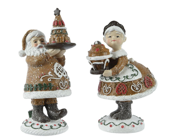 Visuel 1 du produit Figurine de Noël en polyrésine brune - 10 x 7 x 13,6 cm