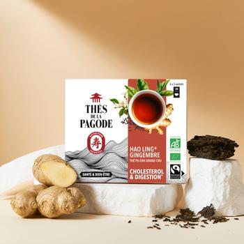 Visuel 1 du produit Thé Hao Ling au gingembre bio et équitable Thés de la Pagode - 30 sachets