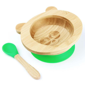 Visuel 1 du produit Set de repas pour bébé coloris vert en bambou et silicone Cap Bambou - 190 g