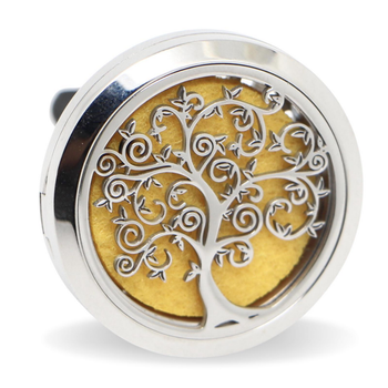 Visuel 1 du produit Diffuseur de voiture Clip'Arôme arbre de vie coloris jaune en inox Zen' Arôme