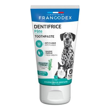 Visuel 1 du produit Dentifrice pour chien et chat en pâte eucalyptus et menthe anti-plaque Francodex - 70 g