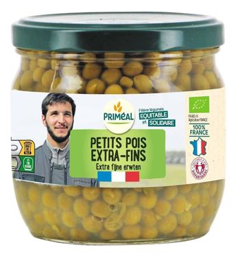 Visuel 1 du produit Petits pois extra fins bio de France en pot de 370 ml