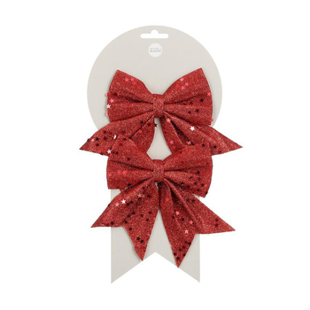 Visuel 1 du produit Lot de 2 nœuds décoratifs rouges - 12 x 13 cm
