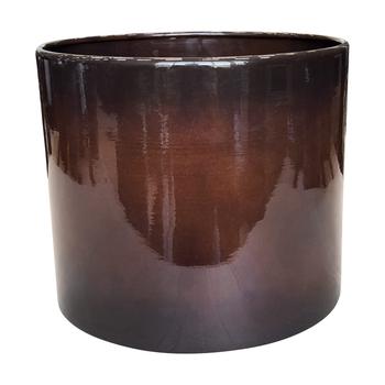 Visuel 1 du produit Pot cylindrique en métal recyclé coloris brun flambé Upcycle Cylindre XXL - Ø 50 x H 42 cm