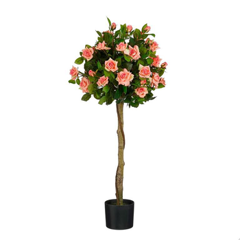 Visuel 1 du produit Rosier artificiel à fleurs saumon en pot - Ø 50 x H 120 cm