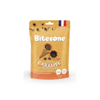 Visuel 1 du produit Biscuits mini cônes fourrés caramel beurre salé Bitecone - 100 g