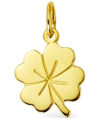 Visuel 1 du produit Pendentif décoratif forme trèfle en aluminium or Luck - 5 x 4 cm