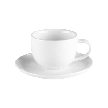 Visuel 1 du produit Tasse à café avec sous-tasse en porcelaine blanche Ecume - 9 cl