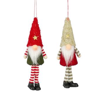 Visuel 1 du produit Gnome à suspendre rouge et vert - 11,5 x 4,5 x 4,5 cm