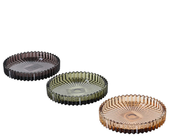 Visuel 1 du produit Bougeoir plat en verre coloré - Ø 10 x H 1,7 cm