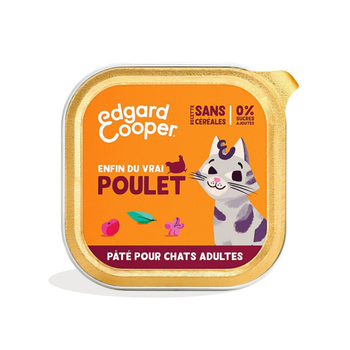 Visuel 1 du produit Pâtée pour chat adulte au poulet sans céréales Edgard & Cooper - 85 g