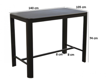 Visuel 1 du produit Table haute de jardin en aluminium, couleur graphite PROLOISIRS EOS - 140x105x74cm