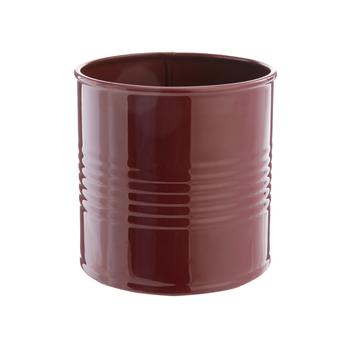 Visuel 1 du produit Cache-pot vintage en métal bordeaux - Ø 13 x H 13 cm