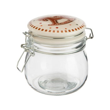 Visuel 1 du produit Bocal de stockage en verre à couvercle blanc Ginger - 13,5 x 11 x 11,5 cm