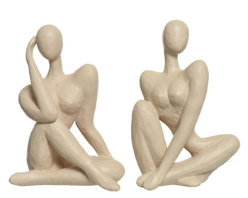 Visuel 1 du produit Statue coloris blanc en polyrésine - 13 x 10,5 x 20 cm