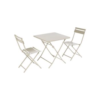 Visuel 1 du produit Table de jardin pliante Clivia en acier - 70 x 70 x 71 cm Beige