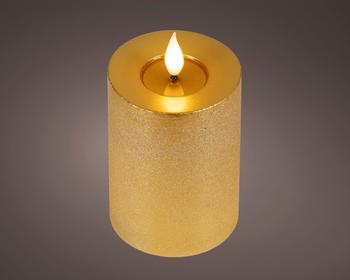 Visuel 1 du produit Bougie LED intérieure en cire dorée à lumière blanc chaud - Ø 7,5 x H 3,5 cm