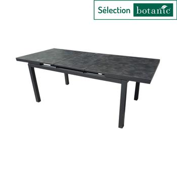 Visuel 1 du produit Table de jardin extensible en aluminium coloris noir et granite Carlina -160 à 210 x 90 x 76 cm