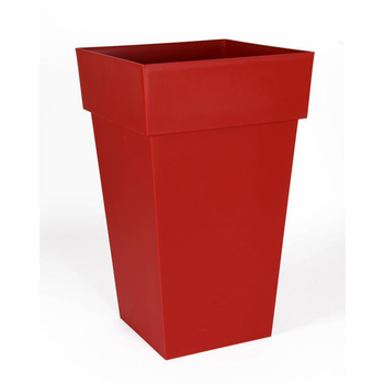 Visuel 1 du produit Pot Toscane carré haut rouge L.40 x l.39 x H.65 cm