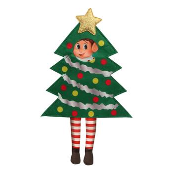 Visuel 1 du produit Déguisement sapin de Noël pour lutin farceur en polyester vert - 21,5 x 26 cm