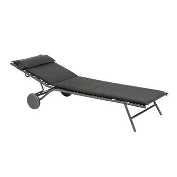 Visuel 1 du produit Bain de soleil Bayanne II Hedona Onyx Lafuma coloris gris en acier - 77 x 186 x 77 cm