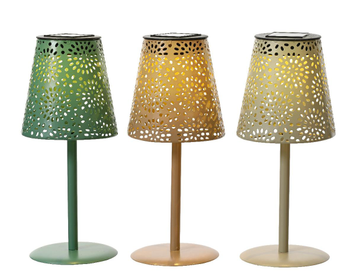 Visuel 1 du produit Lampe solaire coloris multicolore en métal - Ø 12,5 x 28,5 cm