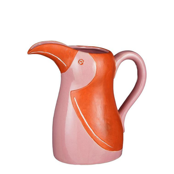 Visuel 1 du produit Jarre toucan coloris rose en céramique - 22 x 12 x 21,5 cm