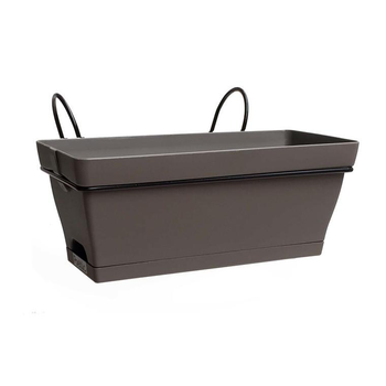 Visuel 1 du produit Jardinière Babyroméo + soucoupe clipsée et support métal Taupe