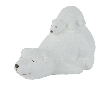 Visuel 1 du produit Ours polaire avec bébé en terre cuite blanc - 8,5 x 14,7 x 8,5 cm