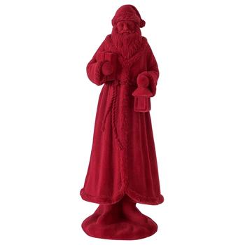 Visuel 1 du produit Figurine Père Noël en résine synthétique rouge foncé Nyro grand modèle - 12,5 x 12 x 32,5 cm