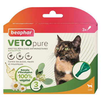 Visuel 1 du produit Pipettes antiparasitaires pour le chat VETOpure Beaphar – 3 x 1 ml