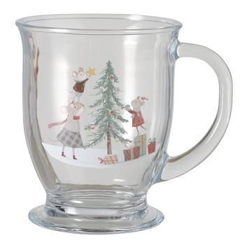 Visuel 1 du produit Mug en verre transparent à motif laqué 490 ml Millie - Ø 9 x H 12 cm