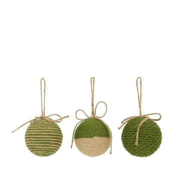 Visuel 1 du produit Boule à suspendre en jute naturelle verte - Ø 9 cm