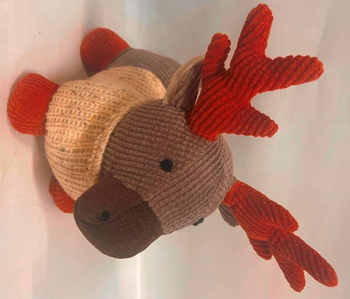 Visuel 1 du produit Cale-porte forme cerf gris et rouge en polyester