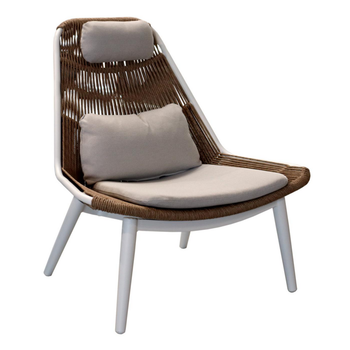 Visuel 1 du produit Fauteuil lounge Como coloris bois en résine tressée