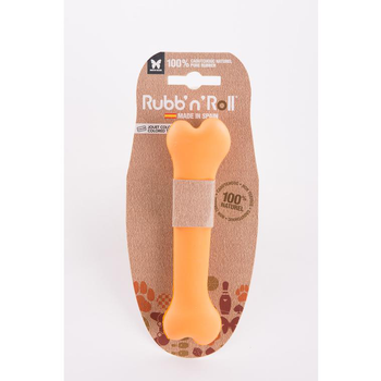 Visuel 1 du produit Jouet pour chien os Rubb'N'Roll coloris orange en plastique - 14,5 cm