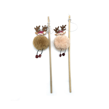 Visuel 1 du produit Jouet de Noël pour chat canne à pêche peluche renne XL Bubimex - 70 cm