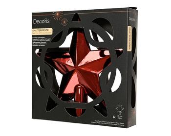 Visuel 1 du produit Cimier forme étoile en plastique recyclé bordeaux - Ø 20 cm