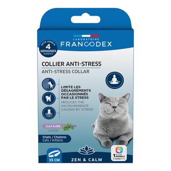 Visuel 1 du produit Collier anti-stress pour chat coloris blanc Francodex - Ø 35 cm