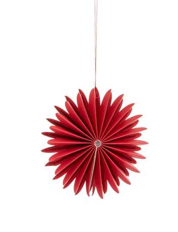 Visuel 1 du produit Suspension décorative flocon coloris rouge en papier - 10 cm