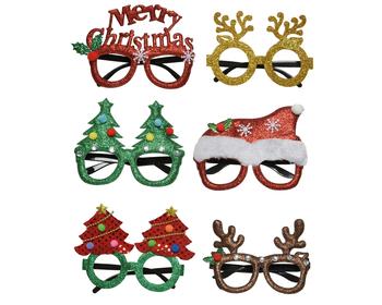 Visuel 1 du produit Lunettes de Noël brillantes et colorées - 9,5 cm